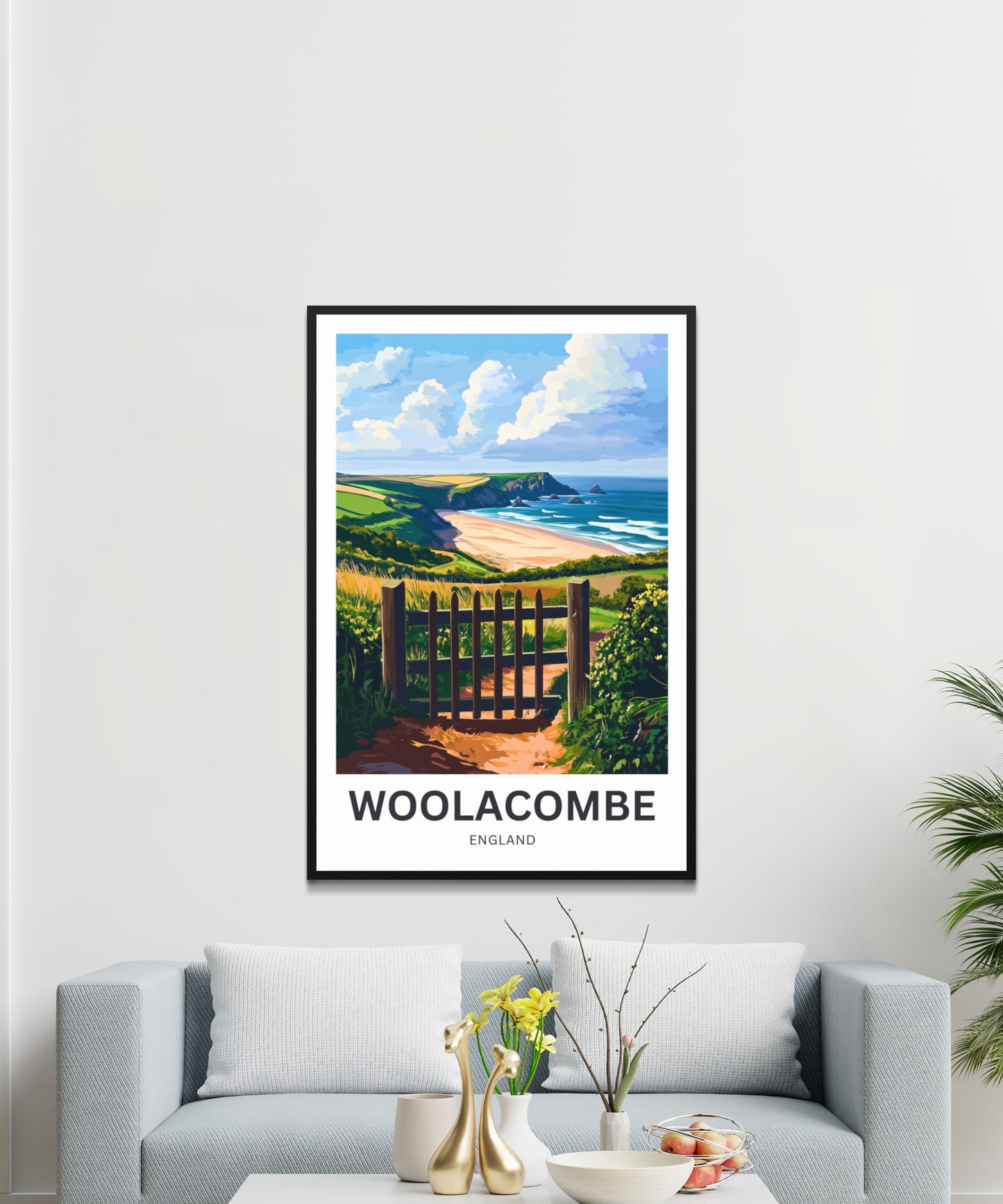 Woolacombe Travel Poster - Sunlit Coastline