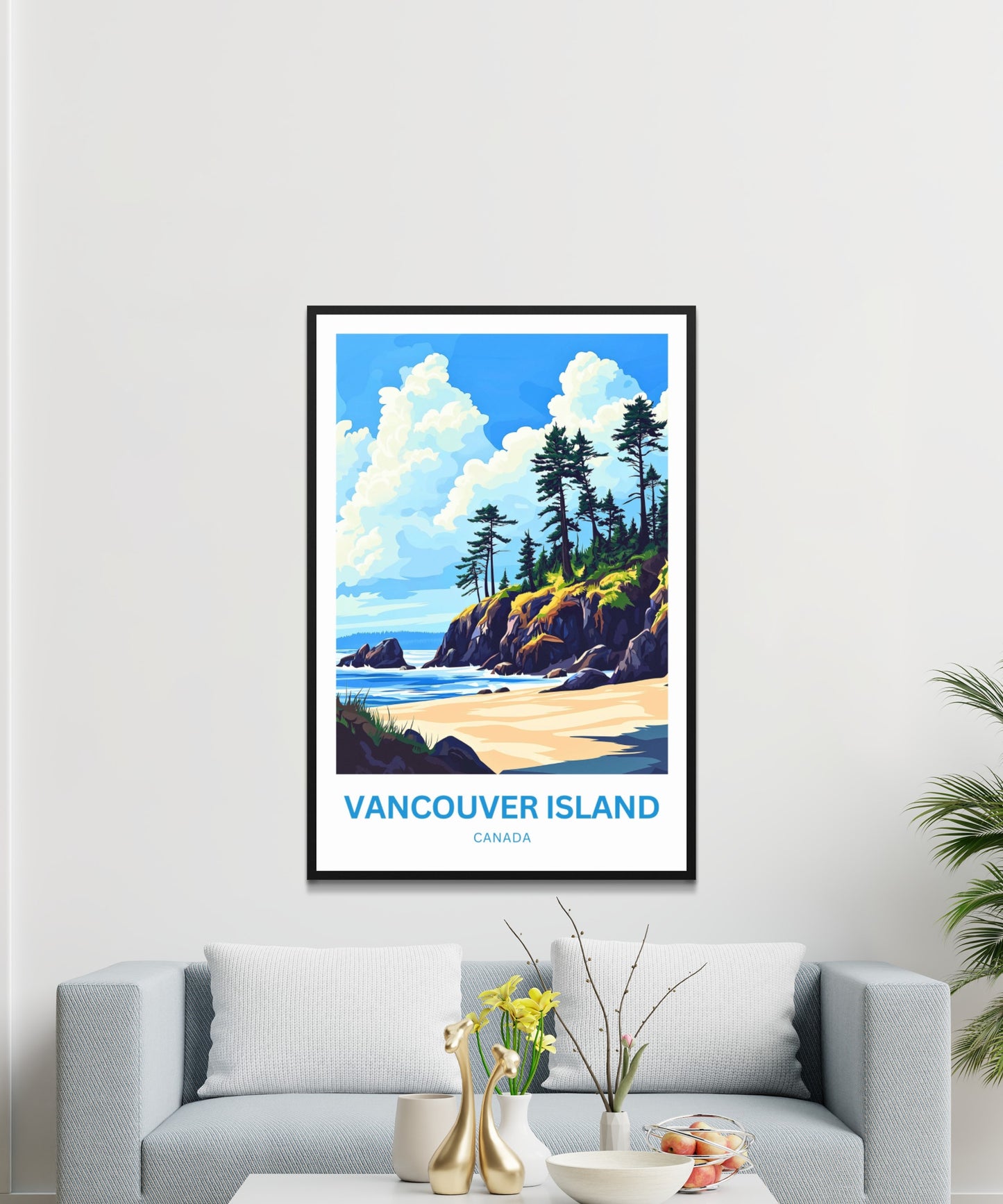 Vancouver Island Travel Poster - Whispering Pines by the Sea