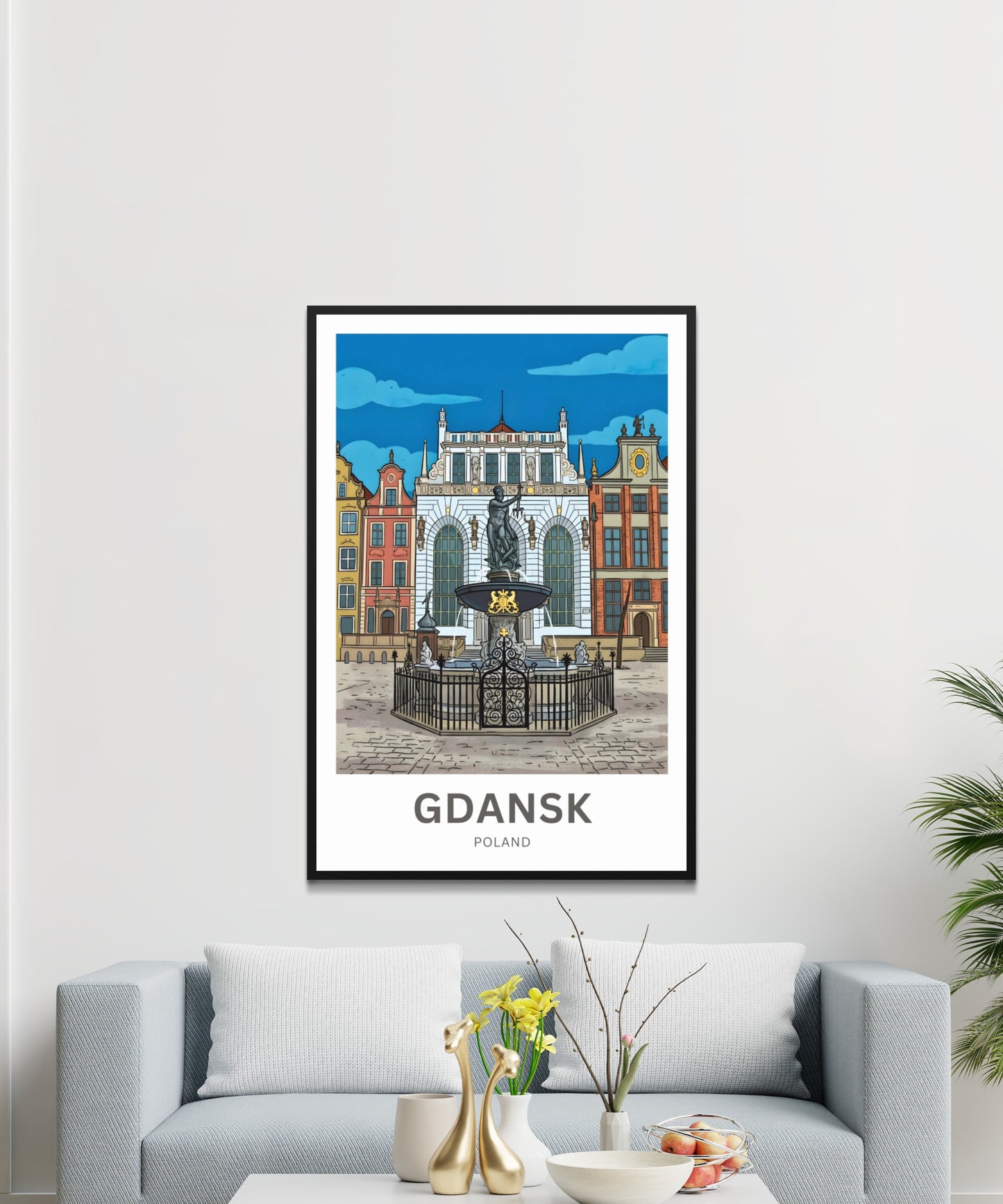 Gdańsk  Travel Poster - Iconic Statue