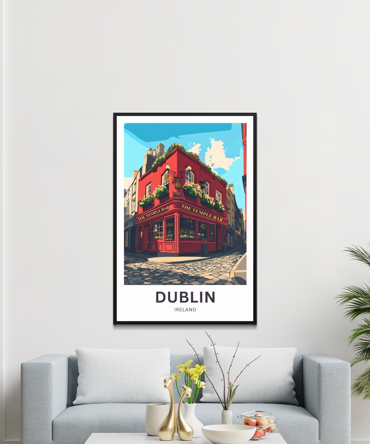 Dublin Travel Poster- The Iconic Temple Bar Ireland
