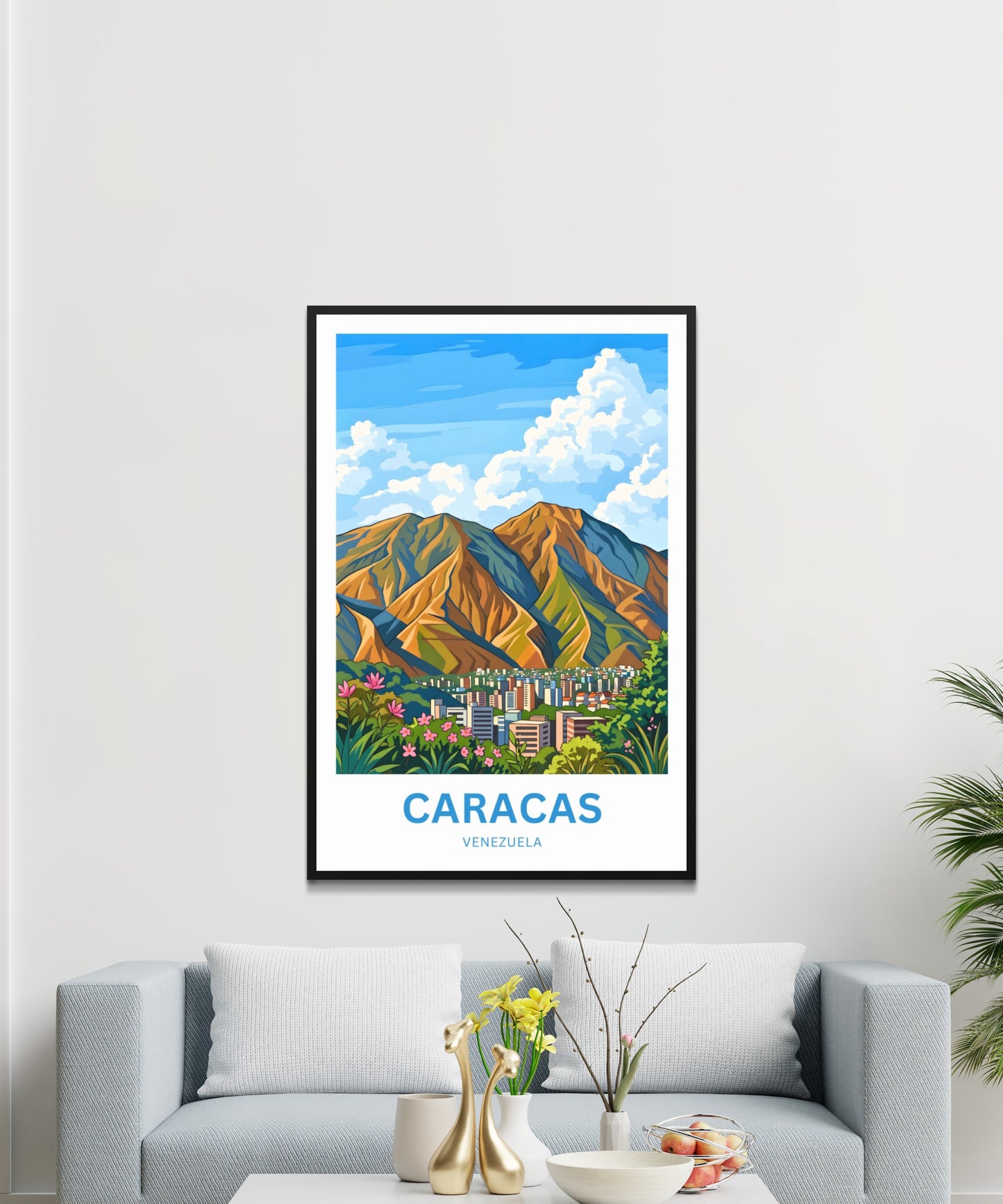 Caracas Travel Poster - Venenzuela Mountain View