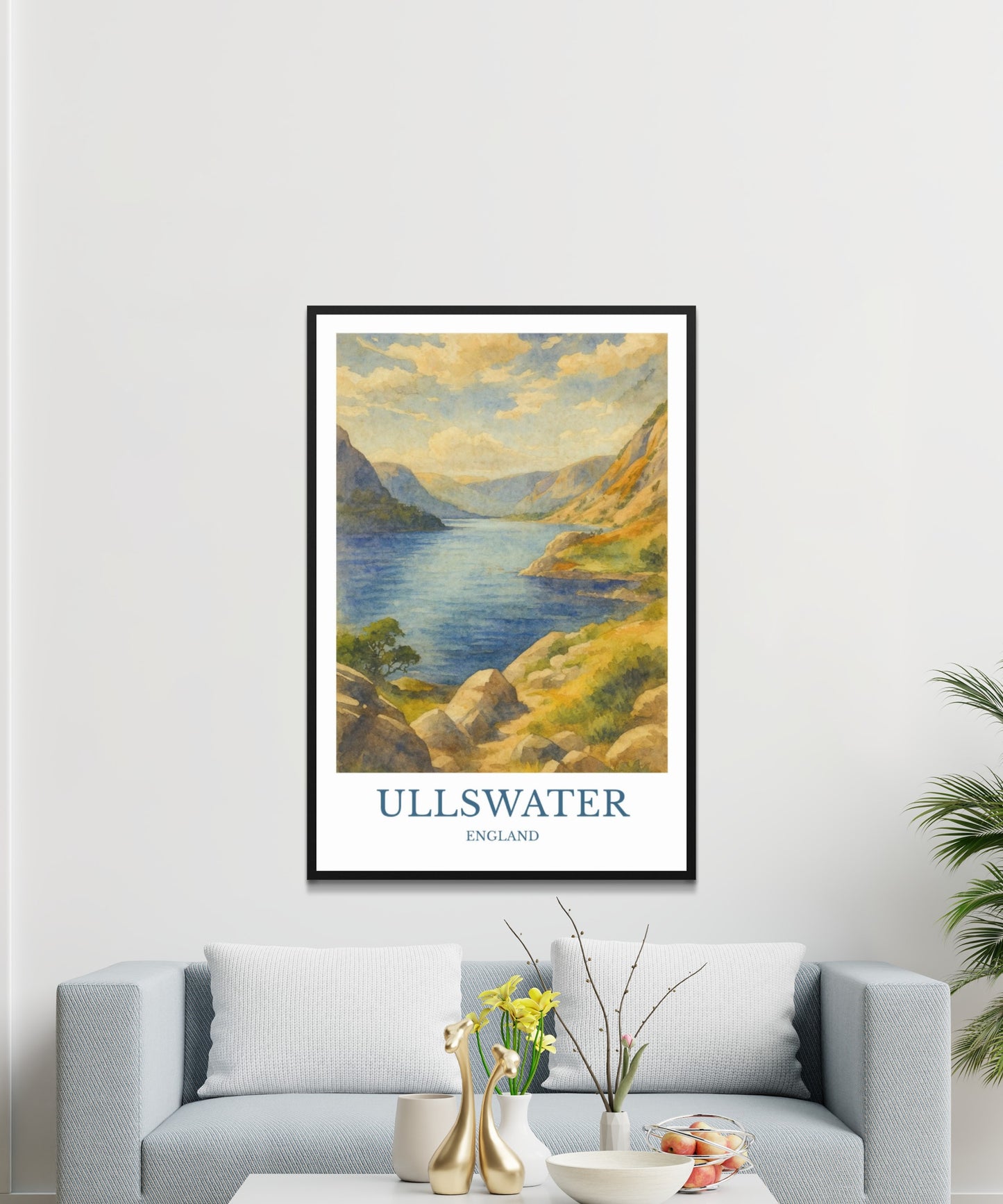 Ullswater, Watercolor design poster, Lake District Print, Ullswater Wall Art