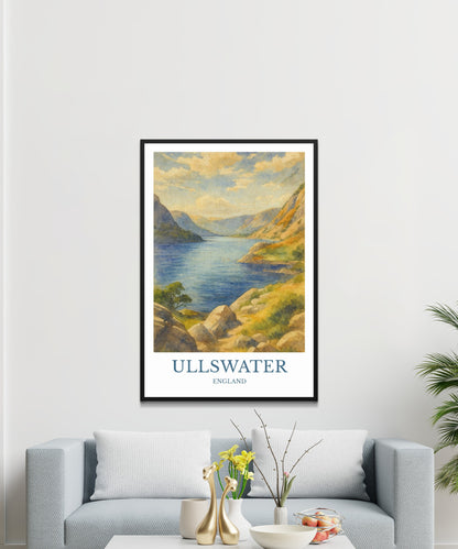 Ullswater, Watercolor design poster, Lake District Print, Ullswater Wall Art