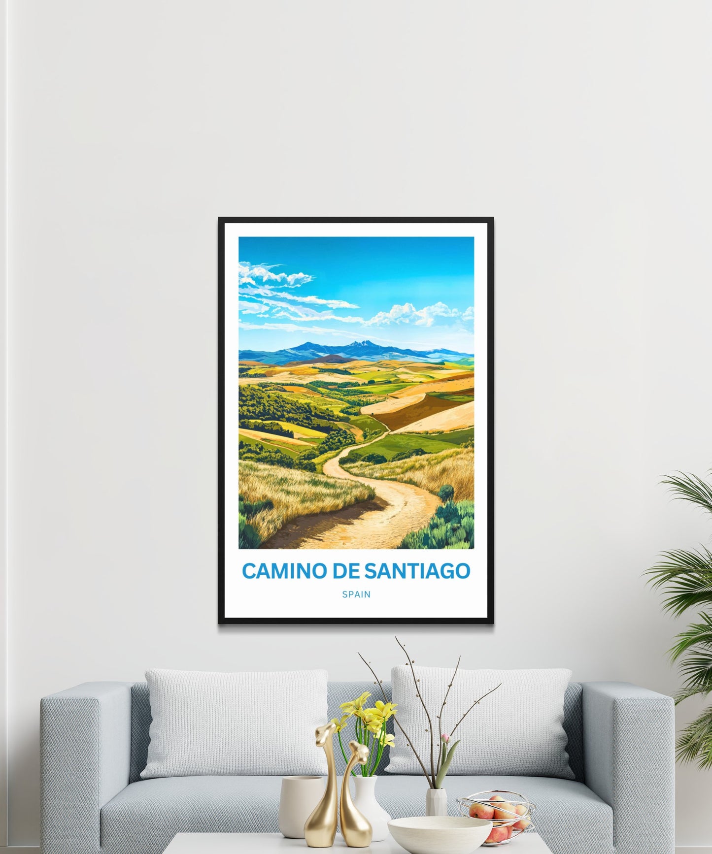 Camino de Santiago Travel Poster - The Way to Santiago: A Landscape of Tranquility