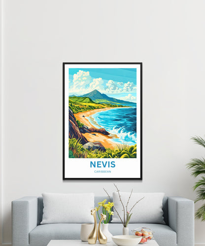 Nevis Travel Poster