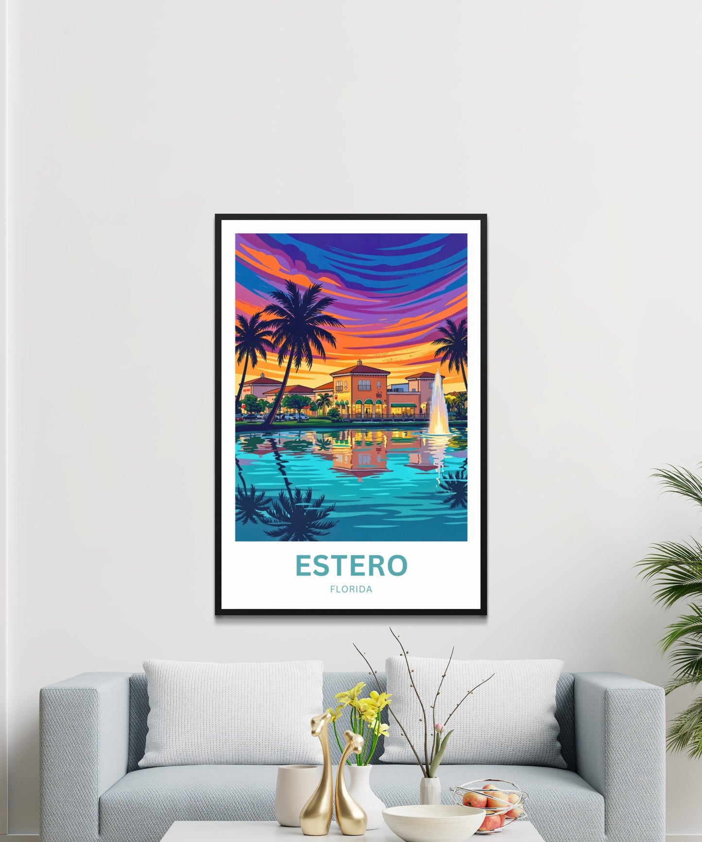 Estero Travel Poster - Relaxing Fountain View