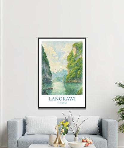 Langkawi, Watercolor design poster, Malaysia Print, Langkawi Wall Art