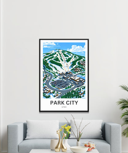 Park City Travel Poster -Park West Ski Resort