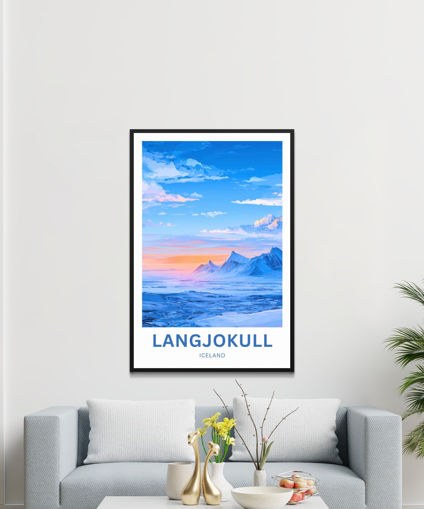 Langjökull Travel Poster - Blue Ice Dreams