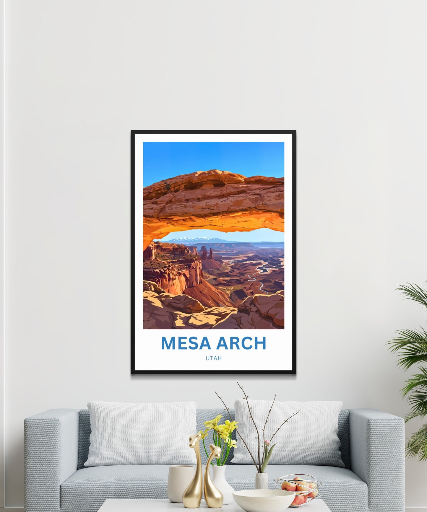 Mesa Arch Travel Poster -   Captivating Golden View, Utah
