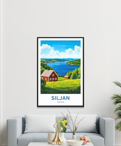 Lake Siljan Travel Poster - Tranquil Waters of Siljan Sweden