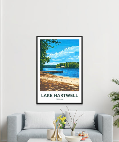 Lake Hartwell Travel Poster - Serenity by the Water