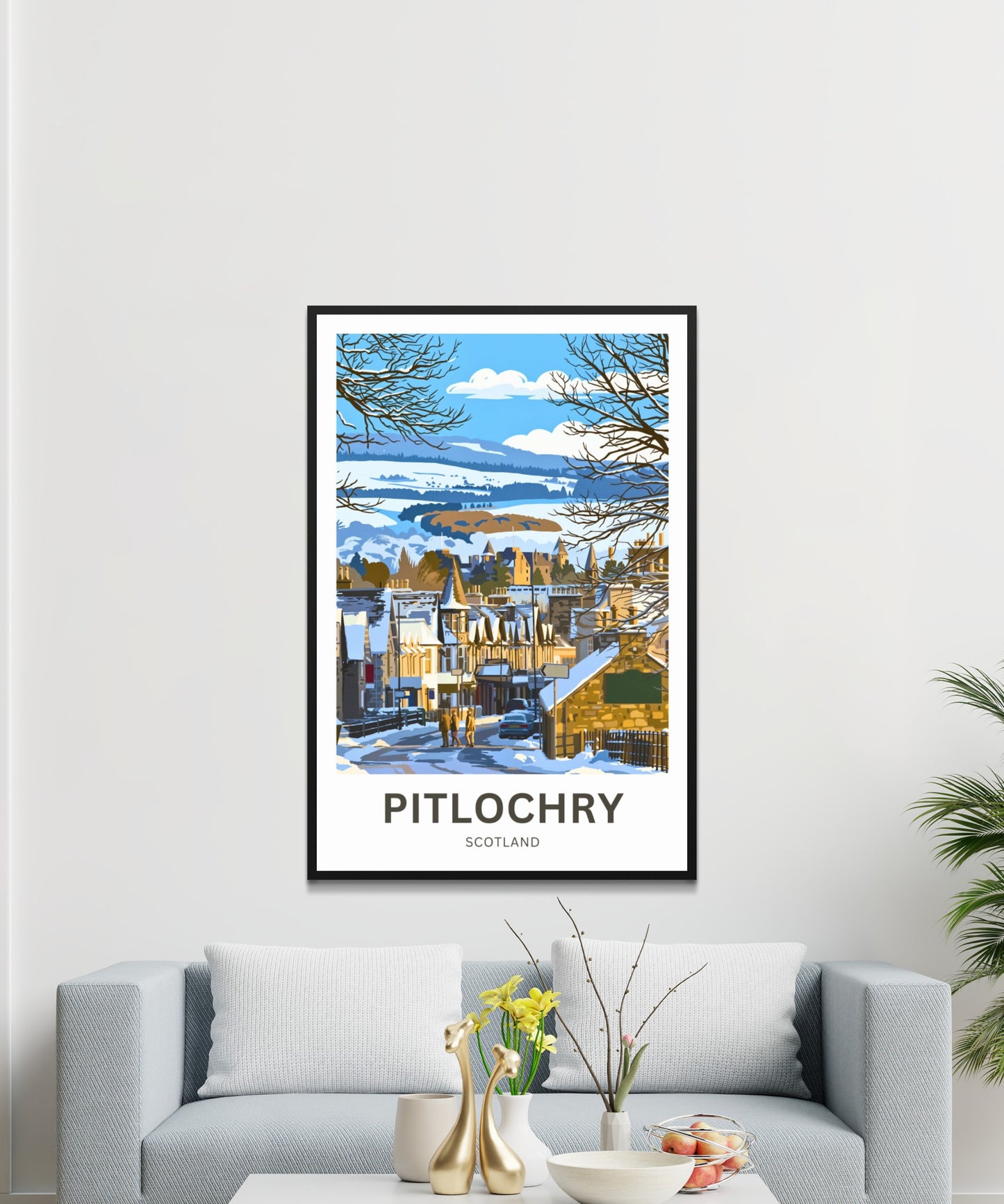 Pitlochry, Scotland Travel Poster - Heart of the Highlands