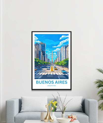 Buenos Aires Travel Poster - Street Life