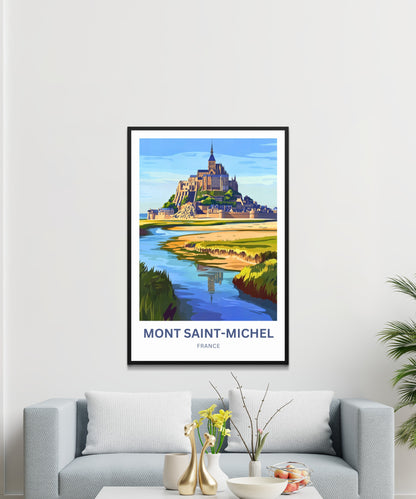 Mont Saint-Michel Travel Poster - A Medieval Marvel in Normandy