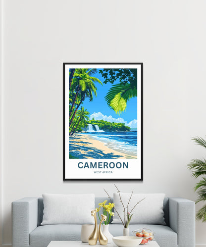 Cameroon Travel Poster  - Stunning Falls in West Africa