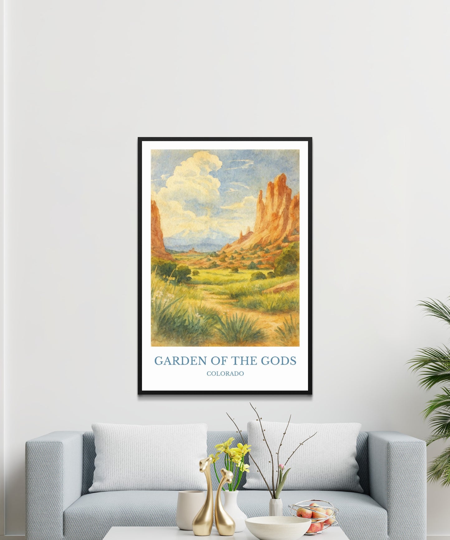 Garden of the Gods, Watercolor design poster, Colorado Print, Garden of the Gods Wall Art