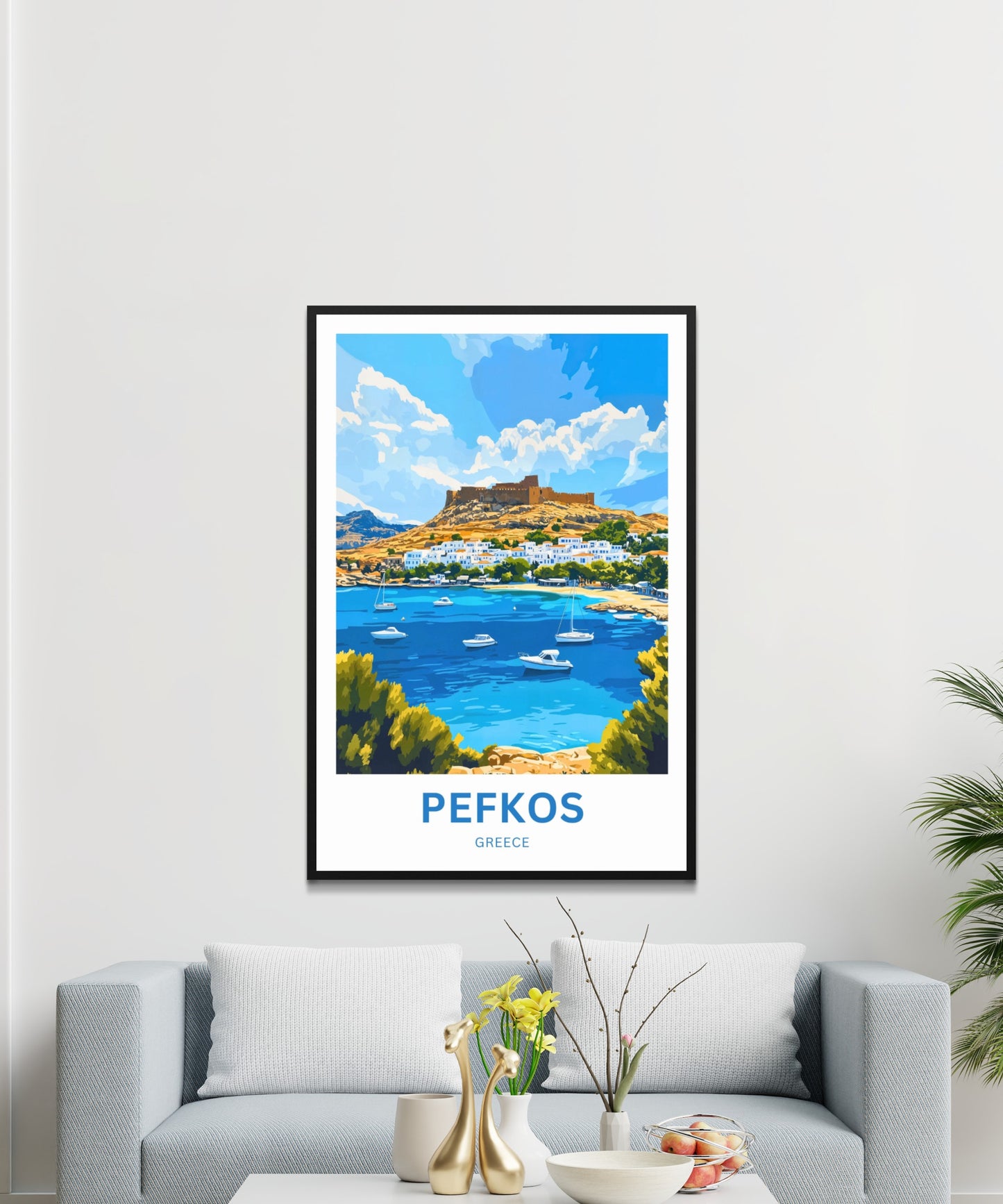 Pefkos Travel Poster - Island Charm