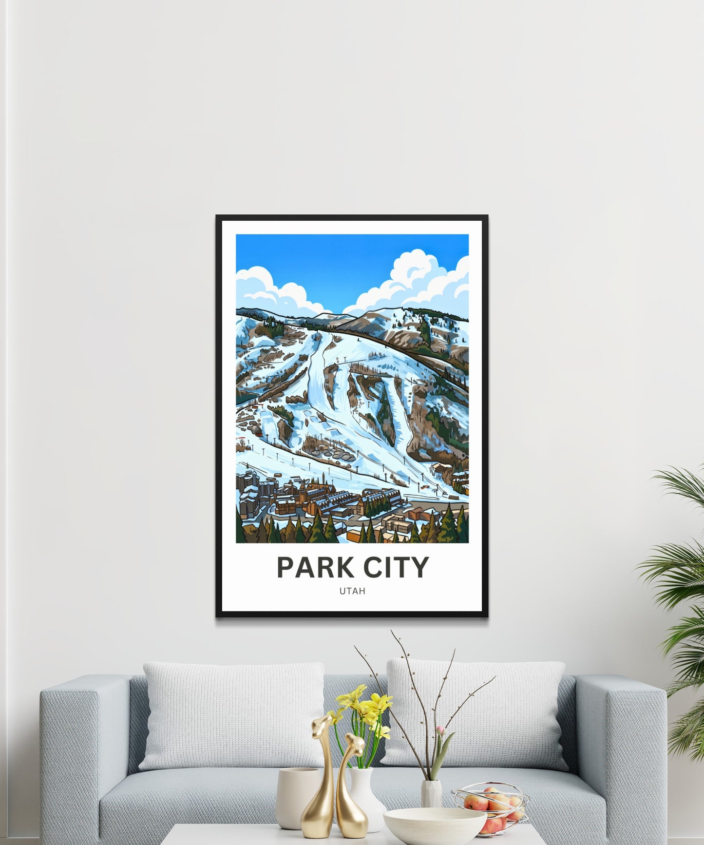 Park City Travel Poster- Snowy Peaks