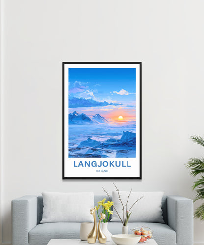 Langjökull Travel Poster - Iceland’s Icy Giant