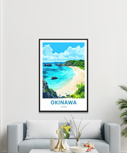 Okinawa Beach Travel Poster  - Japan Sea Paradise