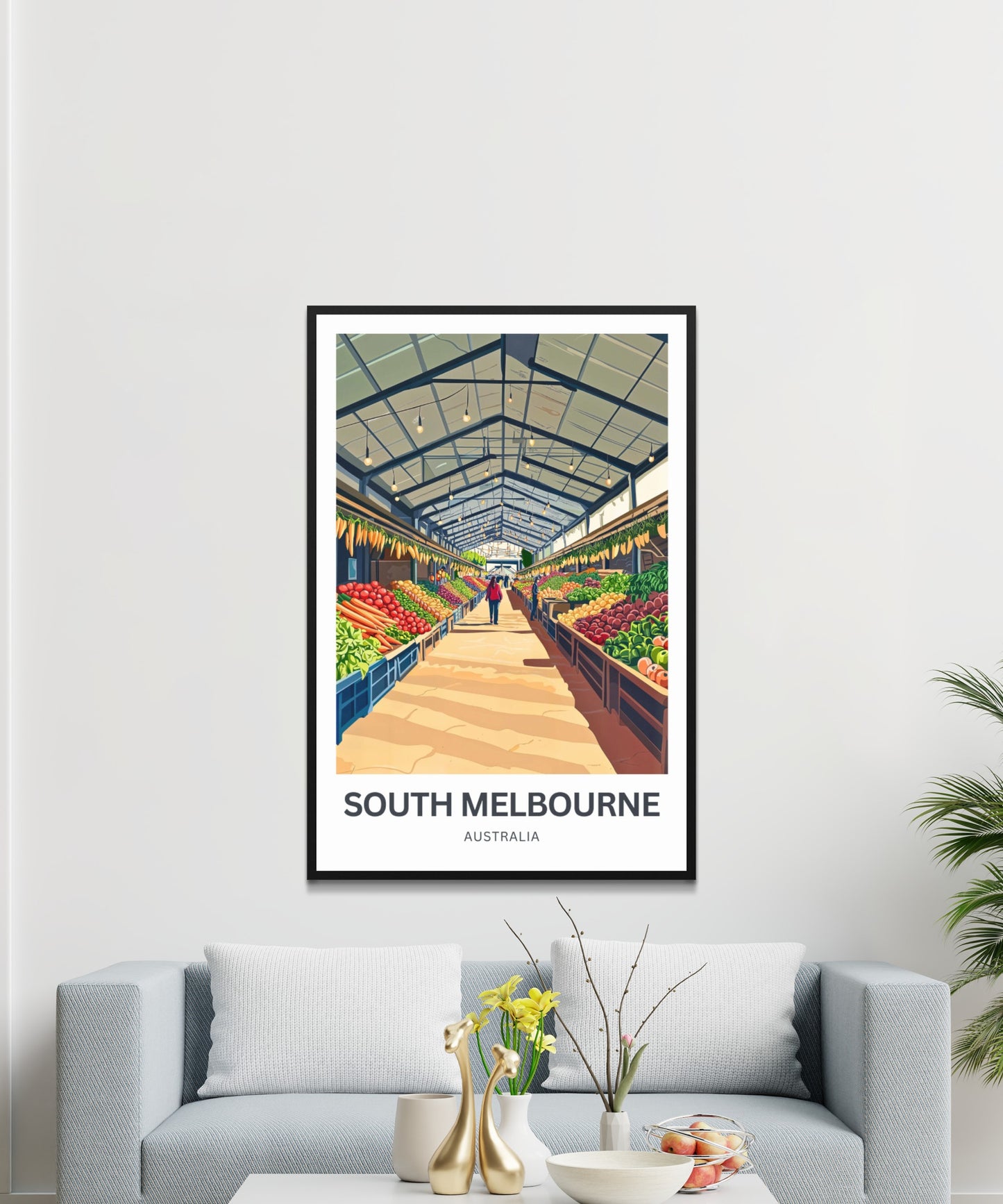 South Melbourne Market Travel Poster  - Gather, Taste, Discover