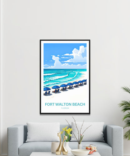 Fort Walton Beach Travel Poster - Sunsets & Sea Breezes