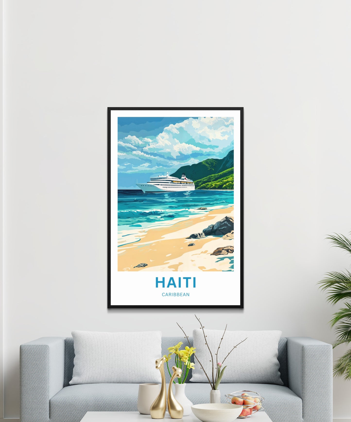 Haiti Travel Poster - Sailing to Haitian Shores