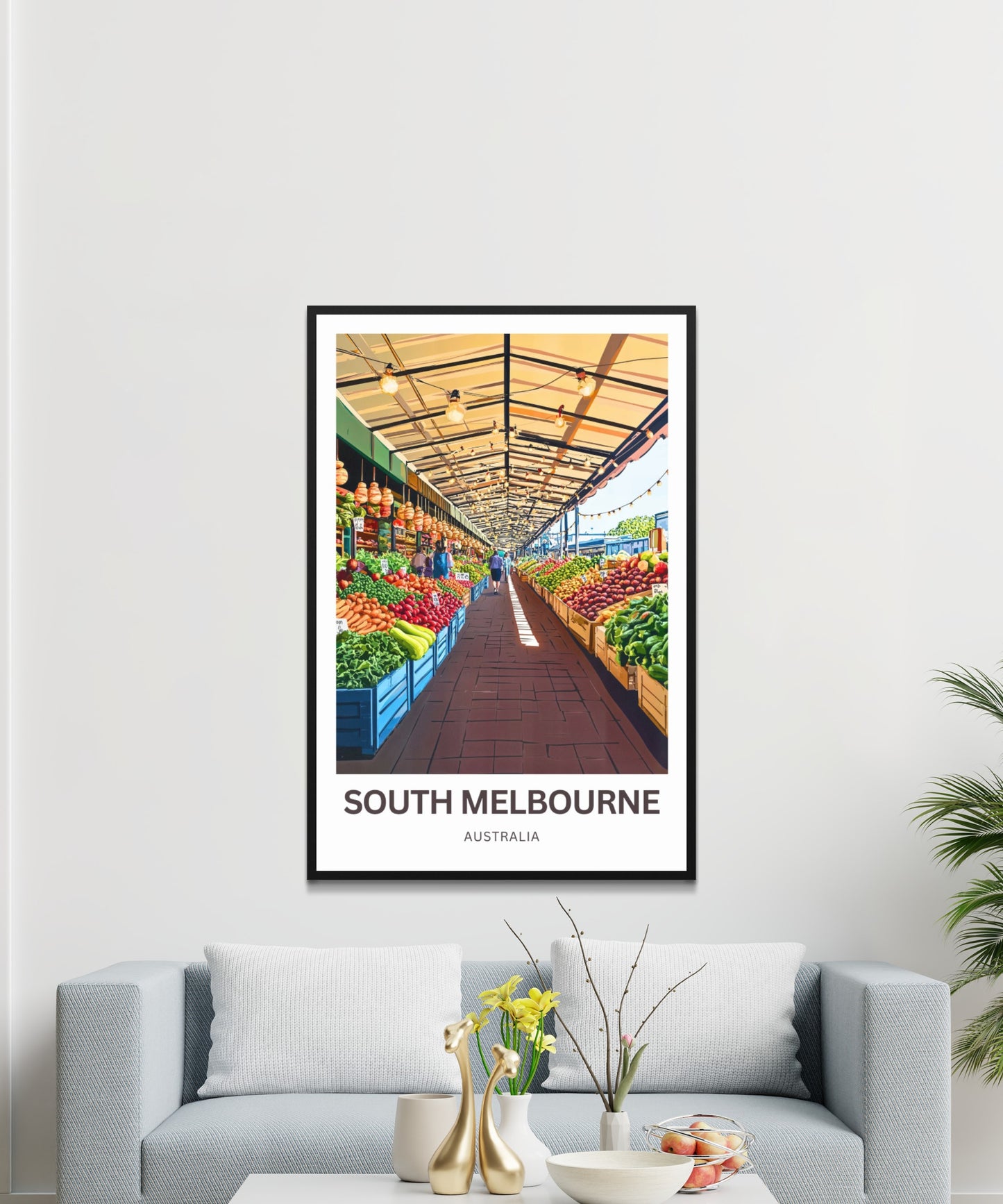 South Melbourne Market Travel Poster  - Historic Market Charm