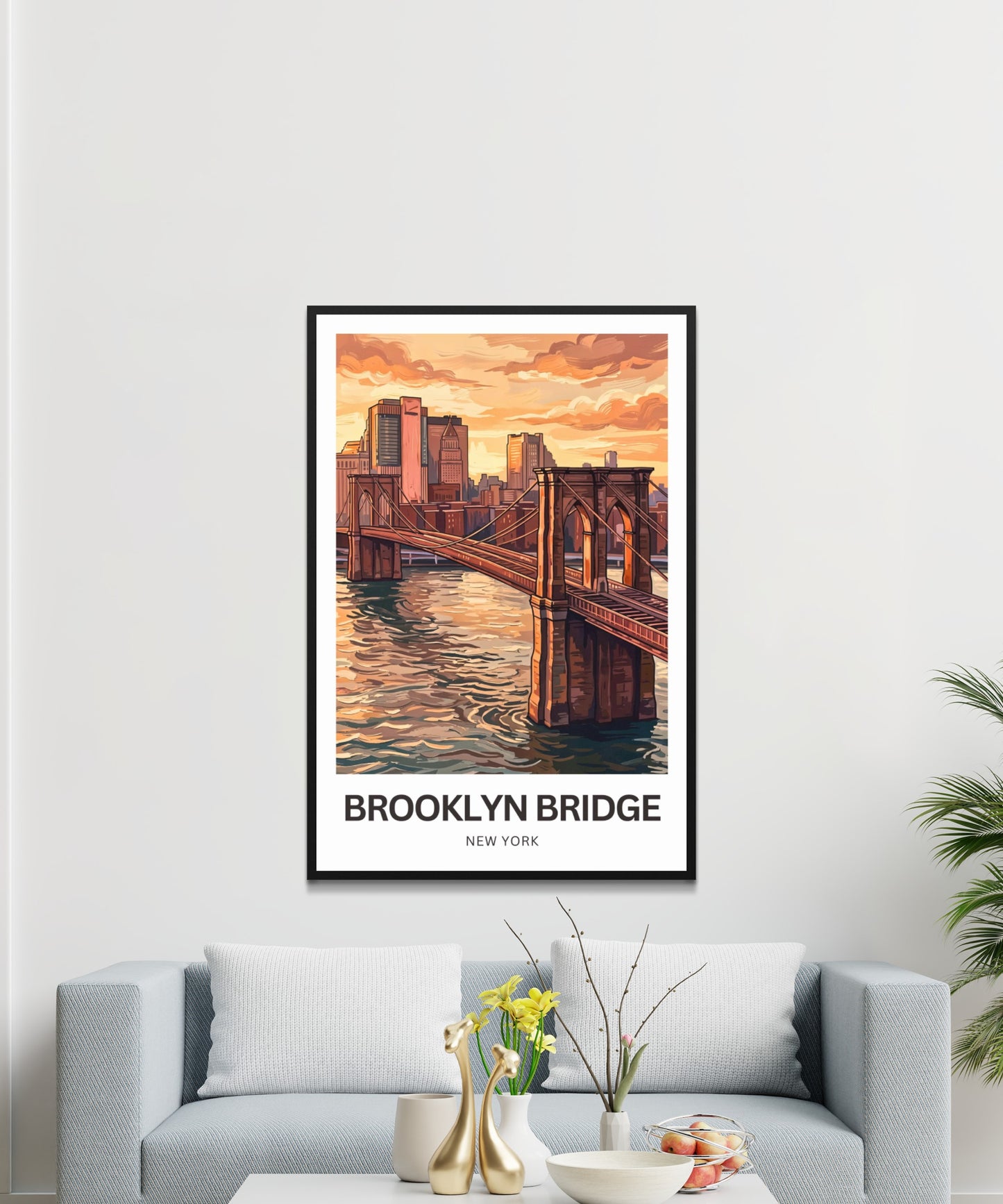 Brooklyn Bridge Travel Poster -  Classic New York View