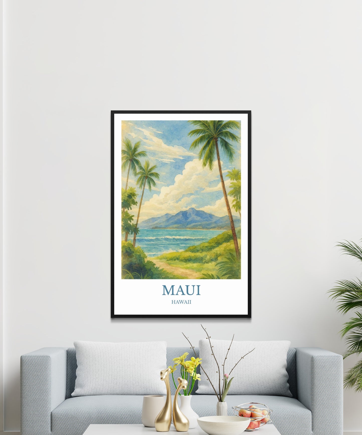 Maui, Watercolor design poster, Hawaii Print, Maui Wall Art