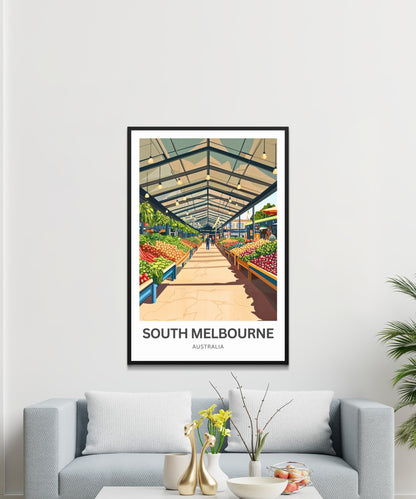 South Melbourne Market Travel Poster  - Market Days in Melbourne