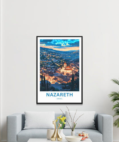 Nazareth Travel Poster - Israel Evening View