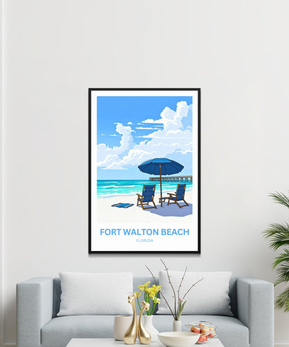 Fort Walton Beach Travel Poster - Coastal Paradise Found