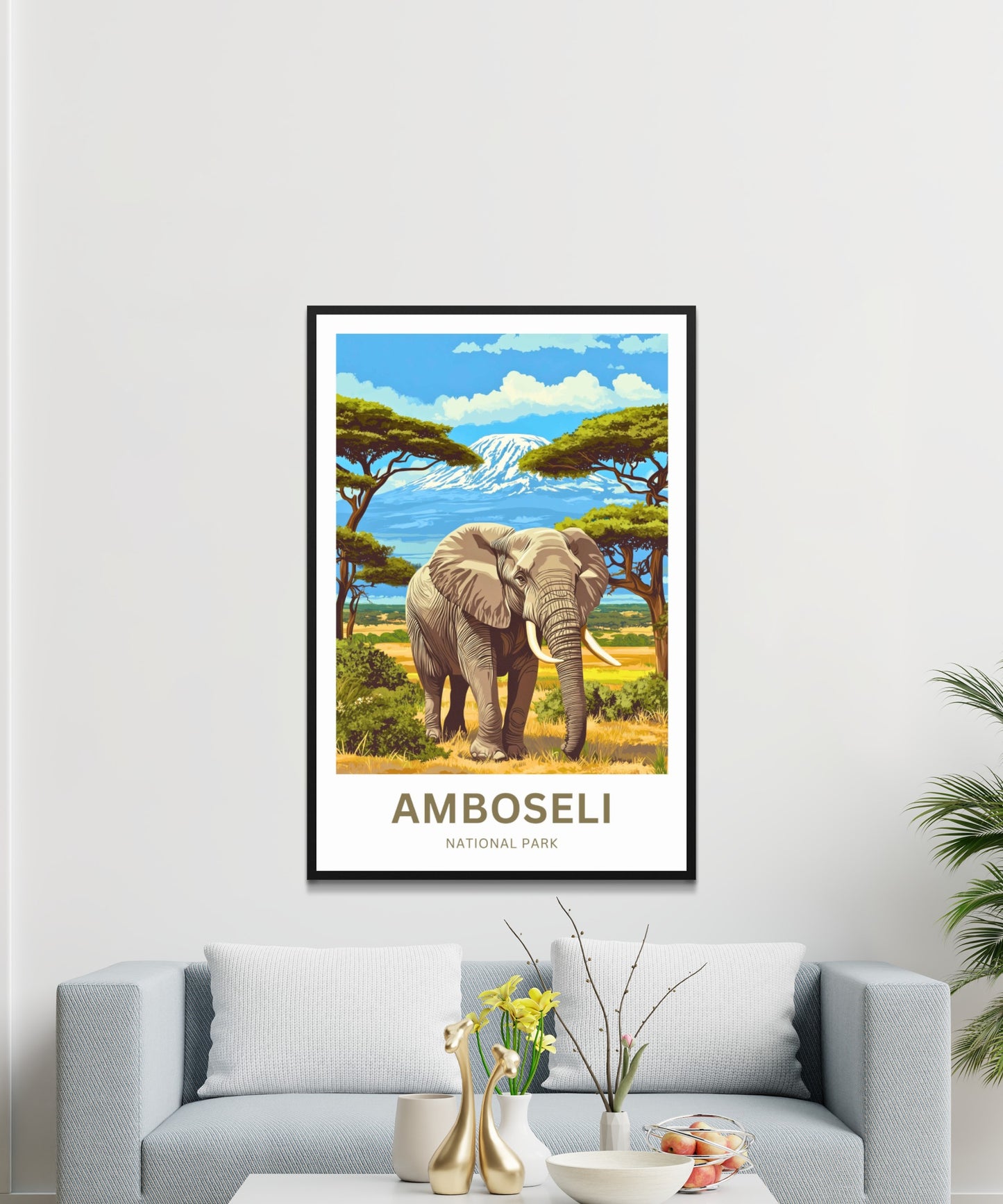 Amboseli National Park Travel Poster  - Legend of Craig and Kilimanjaro