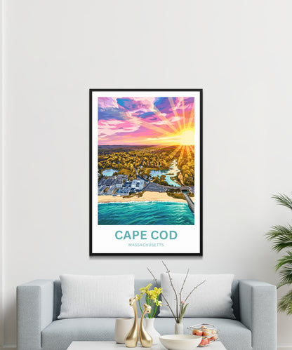Cape Cod Travel Poster - Breathtaking Sunset