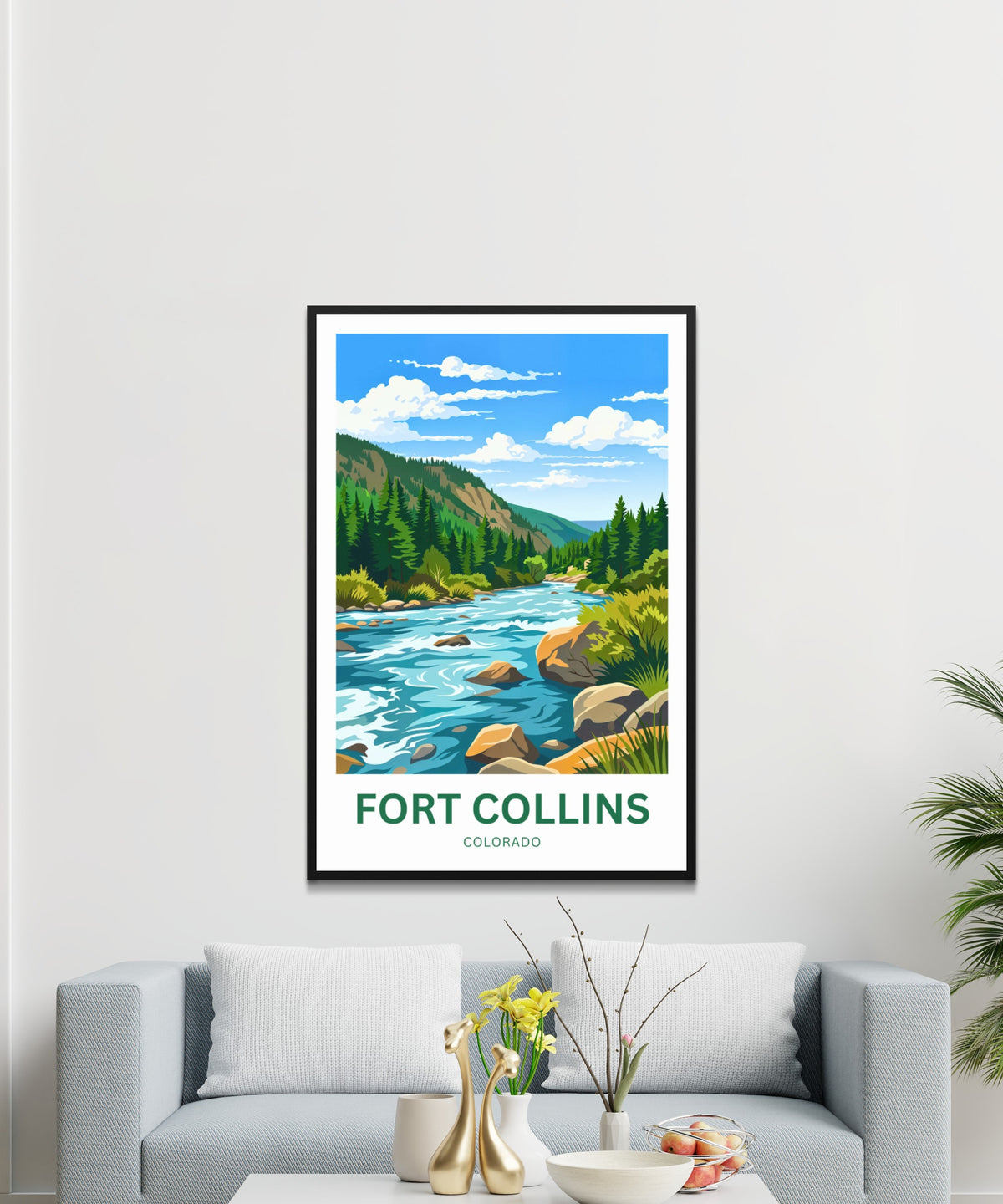 Fort Collins Travel Poster - Colorado River