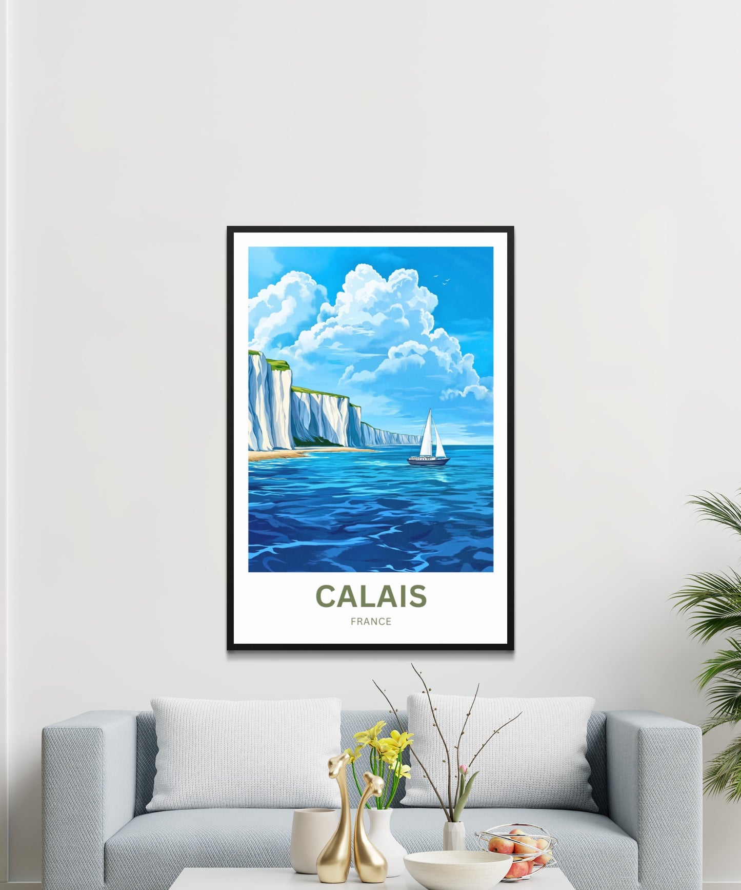 Calais Travel Poster - Clifftop Serenity