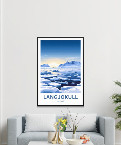 Langjökull Travel Poster - Mesmerizing White Silence