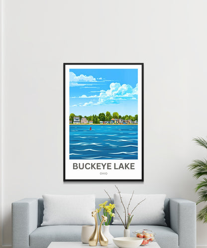 Buckeye Lake Travel Poster -  Midwest Lake Life