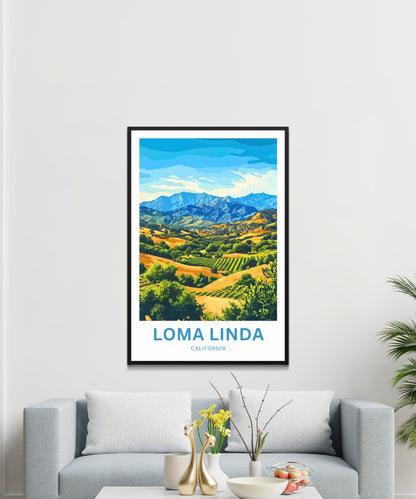 Loma Linda Travel Poster  - California Peaceful Escape