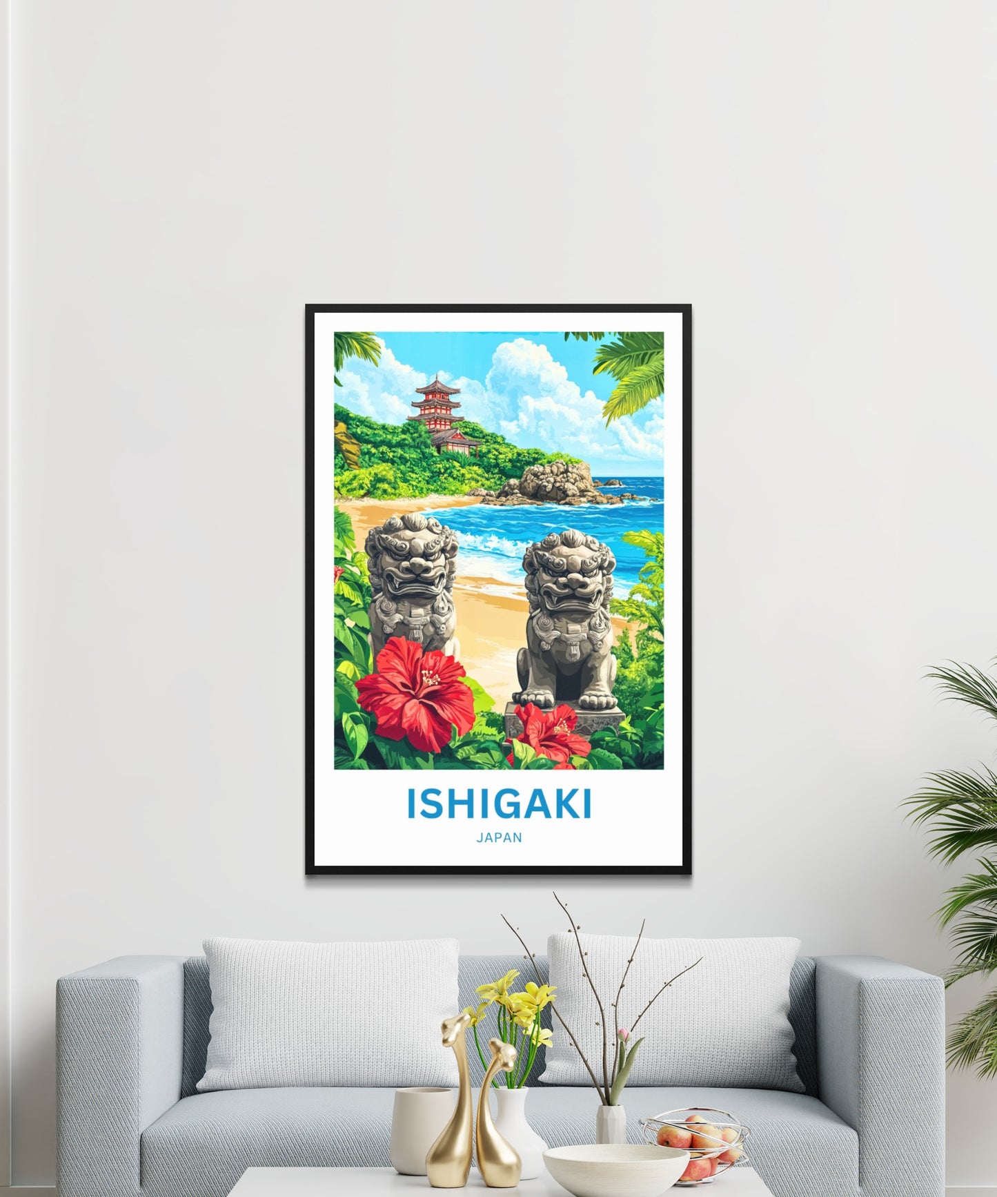 Ishigaki Travel Poster - Shisa Spirits Island