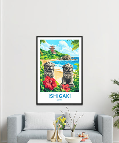 Ishigaki Travel Poster - Shisa Spirits Island