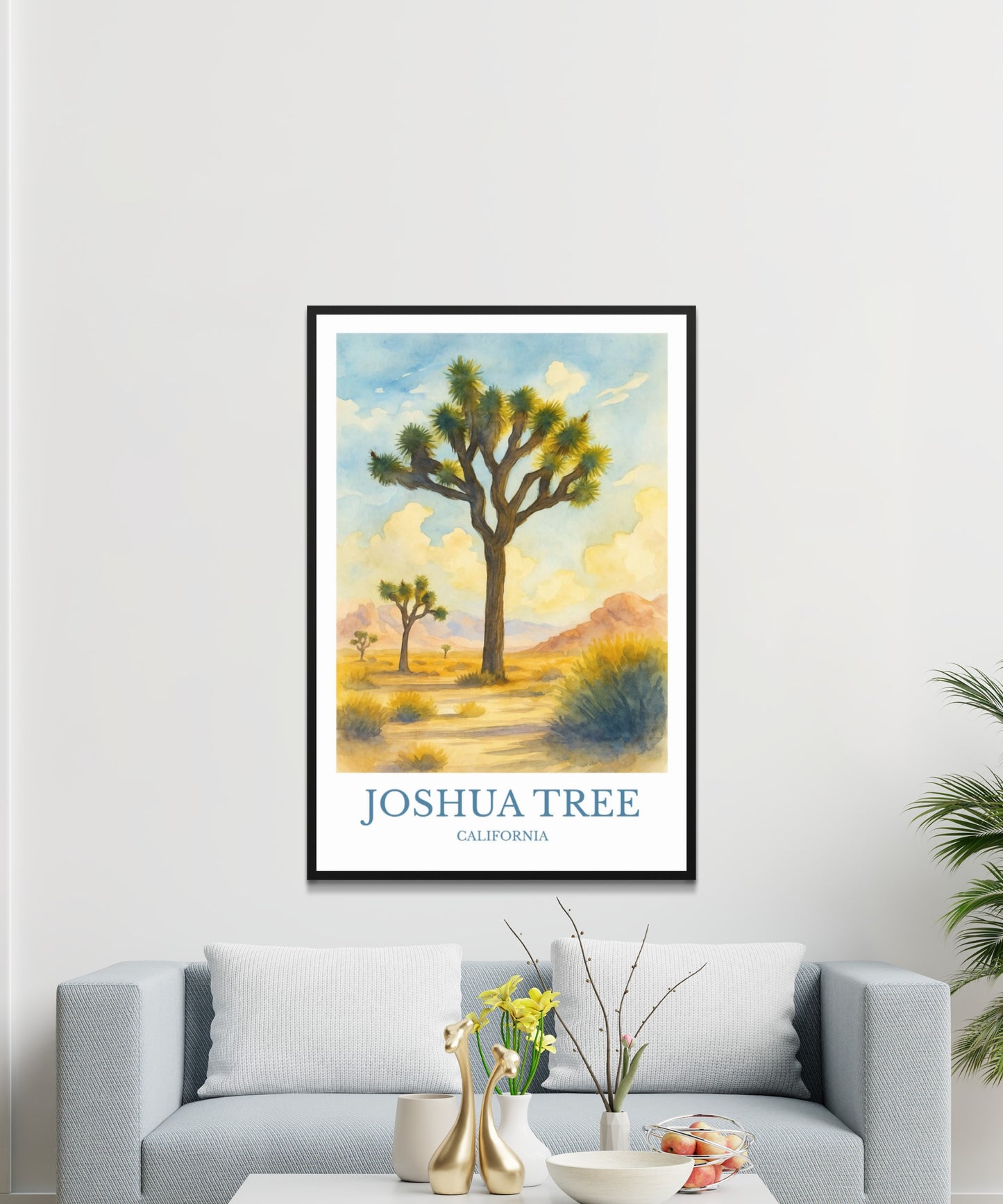 Joshua Tree, Watercolor design poster, California Print, Joshua Tree Wall Art