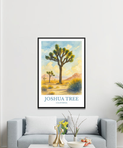 Joshua Tree, Watercolor design poster, California Print, Joshua Tree Wall Art