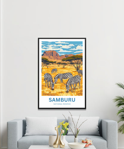Samburu National Reserve Travel Poster - Kenya Hidden Treasure