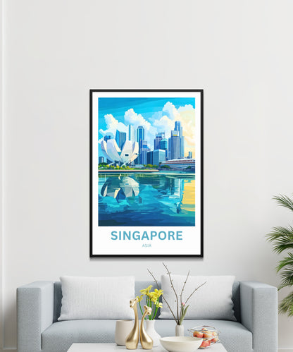 Singapore Travel Poster - Captivating Marina Bay Skyline