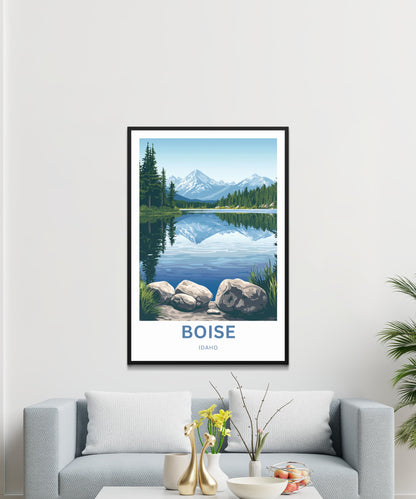 Boise Travel Poster - Tranquil Lakeside Spot