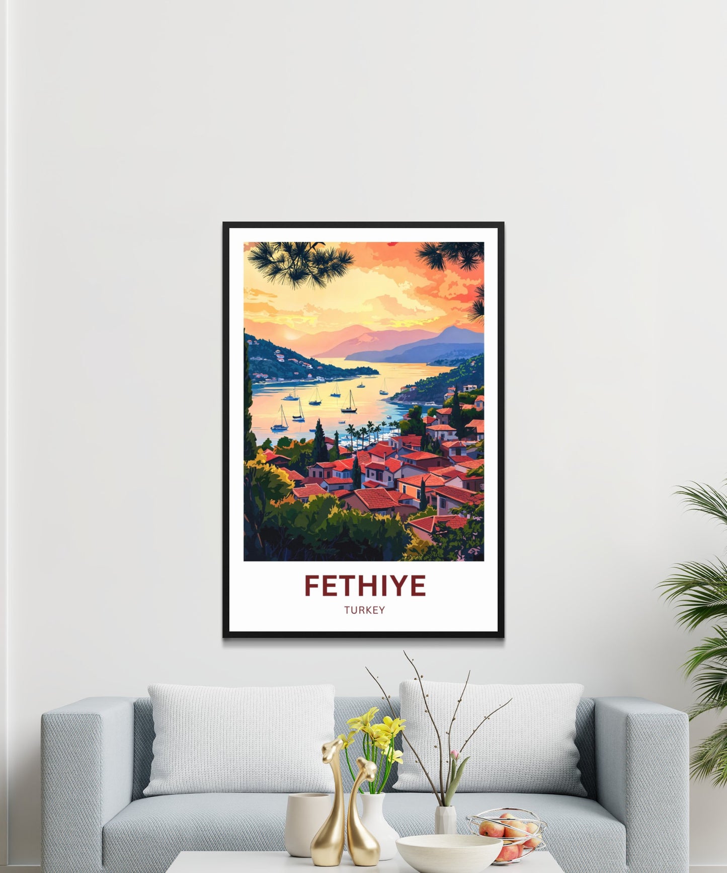Fethiye Travel Poster - Captivating Harbor View in Turkey