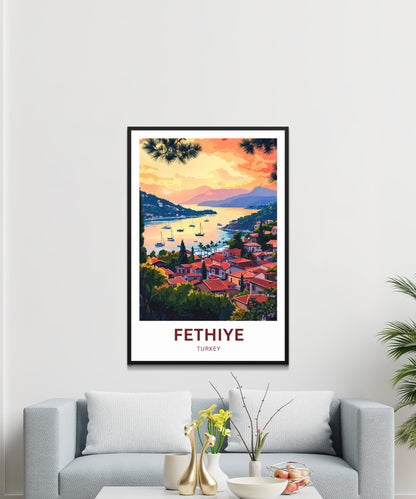 Fethiye Travel Poster - Captivating Harbor View in Turkey